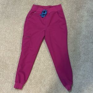 Figs size small raspberry color Catarina top and high waisted Zamora jogger